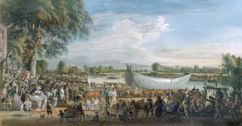 Die chinesische Dschunke auf dem Weg nach Virginia Water, um 1753